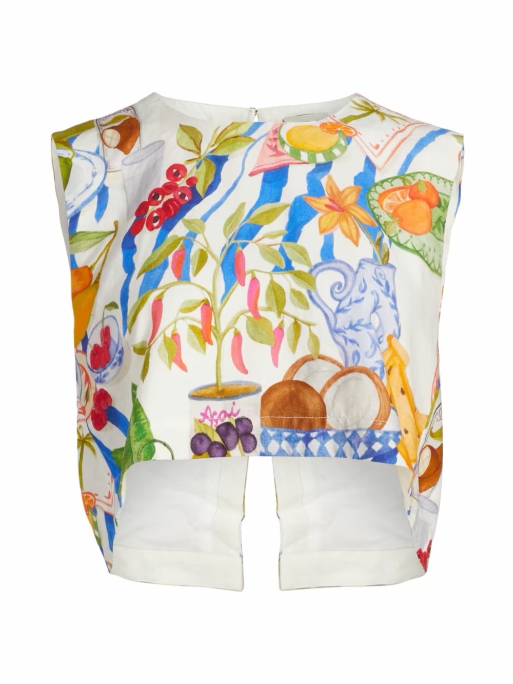 Farm Rio: Off-White Fresh Table Blouse DT - Picture 3 of 12